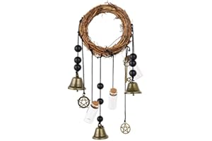 TUHNHGD Witch Bells, Witches Bells, Witch Decor, Wind Bell, Hanging Wind Chimes, Witchcraft Decor, Suitable For Porch, Garden And Window Decoration
