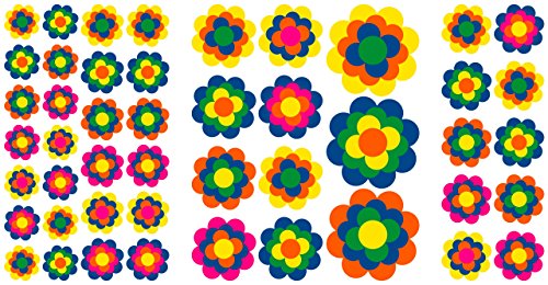 47 Prilblumen Aufkleber in 5 Größen, Retro Style 70er Jahre Kult, Wandsticker - 2