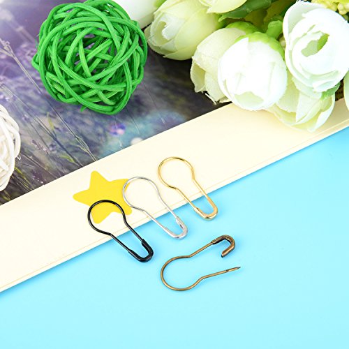 Shappy 120 Stück Metall Kürbis Sicherheit Pins Calabash Pins Birne Pins Kürbis Haken für Stricken Verriegelung Handwerk Markierung, 4 Farben - 3