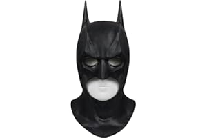 Claofoc Bat Maske Vollkopf Schwarz Latex Maske Erwachsene Herren Superheld Fledermaus Maske Halloween Karneval Kostümzubehör Kopfbedeckung Schwarzer Helm