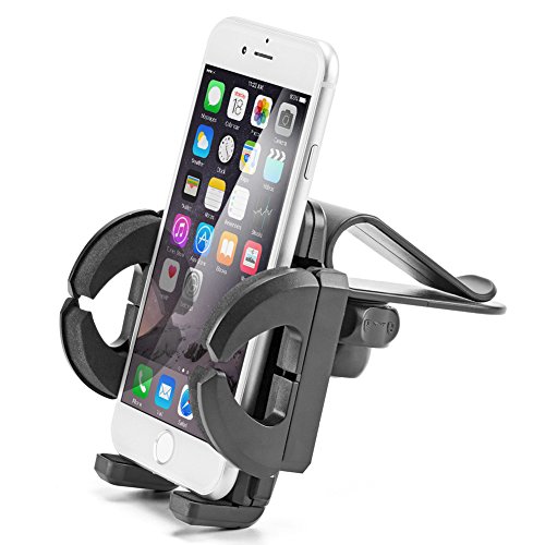 iKross Supporto Auto Visiera Parasole, Clip On Sun Visor Mount Holder Auto per Apple iPhone, Samsung Galaxy, HTC e altri modelli popolari - Nero