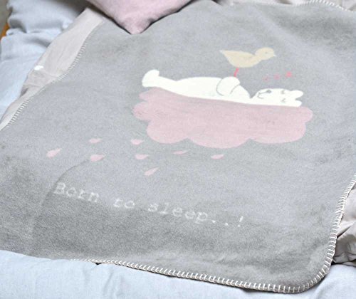 Baby-und Schlafdecke NIKI grau 75x100cm Personalisiert mit Ihrem Wunschnamen bestickt