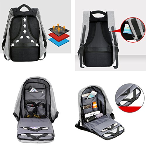 Fexkean Business Laptop Rucksack Backpack Anti-Diebstahl Notebook Bag Satchel School Bag 15 6 Inch Wasserdicht Daypack mit USB-Port Organizer f  r Her