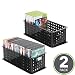 Produktbild mDesign CD Aufbewahrungsbox - Aufbewahrungsbox Kunststoff Schwarz - Aufbewahrungssystem für CD' s, DVD' s, Blu-Ray' s, PS4 und Xbox One Spiele - 2er Set