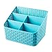 Produktbild Cuitan PP-Kunststoff Fernbedienungshalter Desktop-Kosmetik Aufbewahrungsbox, (14.5x19.3x13.8cm, 5-Fächer) Trümmer Zubehör Tisch Kasten Organizer Aufbewahrungs Box Für Esszimmer Badezimmer Küche - Blau