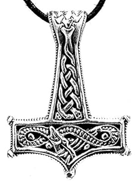 Thorshammer Anhänger aus 925 Sterling Silber mit Panzerkette 45-65 cm