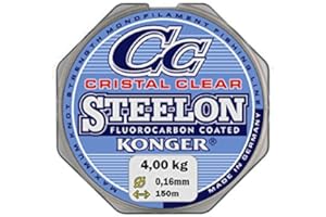 Konger Angelschnur Cristal Clear Fluorocarbon Coated 0,12-0,50mm/150m Monofile Super stark !