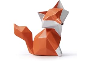 HAUCOZE Amoy-Art Zorro Figura Decorativa Animal Escultura Estatua Modern Regalo Interior Arte Resina Decoración del Hogar 10cm