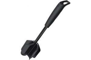 Ourokhome Upgrade Meat Chopper and Potato Masher, Heat Resistant Ground Meat Smasher for Hamburger Meat, 5 Curved Blades Ground Beef Smasher, Nylon Non Stick Mixer, Stirrer and Kitchen Gadgets, Black