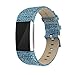 Produktbild Ersatz-Armband für Fitbit Charge 2 ,COLORFUL Glänzendes Leder Ersatzarmband Uhrenarmband Replacement Wechselarmband watch band für Fitbit Charge 2 (Blau)