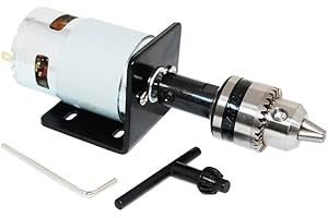CHANCS Mini silnik elektryczny 775 DC silnik 12 V/24 V z uchwytem wiertarskim B10 i uchwytem montażowym, mini piła stołowa do cięcia/polerowania
