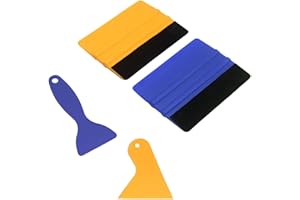 Irunfast 4Pcs Felt Vinyl Wrap Tools Set,Decal Applicator Window Film Tools Triangle Scraper,Straight Scraper, Vinyl Squeegee for Car Window Tint,Wallpaper Decal,Car Wrapping Installation
