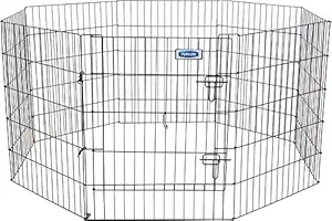 Petmate 30-Inch by 24-Inch 8-Panel Exercise Pen with Step Through Door