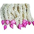 Beautiful Decorative Artificial White Jasmine & Pink Lotus Flower Garlands Festival, Events,Wedding Mehndi Home Decor Baby Shower Diwali Wedding Gift Items & DIY Craft ||10 pcs Flower ||