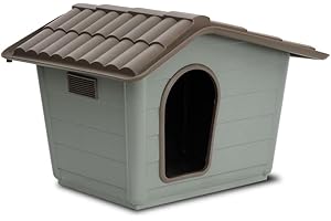 URBNLIVING Sprint Plastic Dog House - Durable Outdoor & Indoor Weather-Resistant Pet Kennel with Gabled Roof, Easy-to-Clean Surface, and Quick Assembly - Ideal Shelter for Small & Medium Sized Dogs