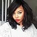 Gloryhair 7A Brazilian Virgin Bob Wavy Human Hair Wig Natural Wave Lace Front Wigs/Glueless Full Lace Front Wig with Bangs for Women