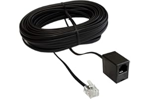 AERZETIX: Verlängerungskabel männlich weiblich 10 m Stecker Telefonkabel Internet ADSL Modem RJ11 6p4c C42865