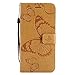 Produktbild DENDICO Galaxy S7 Edge Hülle, PU Leder Handyhülle mit Standfunktion und Kartenfach, Schmetterling Muster Magnetverschluss Flip Brieftasche Etui TPU Schutzhülle für Samsung Galaxy S7 Edge - Jaune