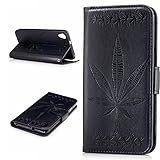 HTC Desire 820 Case,BONROY® HTC Desire 820 Maple leaf embossed pattern PU Leather Phone Holster Case, Flip Folio Book Case Wallet Cover with Stand Function, Card Slots Money Pouch Protective Leather Wallet Case for HTC Desire 820