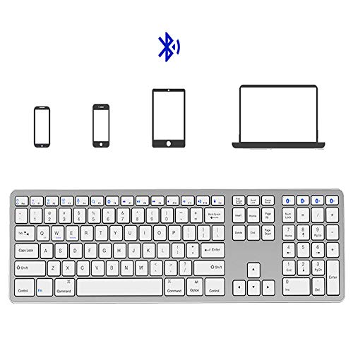 Preisvergleich Produktbild Meteor fire Universelle, schlanke, tragbare, drahtlose Tastatur, tragbare, geräteübergreifende 109-Tasten-Standard-Bluetooth-Tastatur mit DREI Tasten, für Laptop / Smartphone / Tablet usw.
