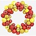 Produktbild 12shage Chrismas Dekoration Türkranz Für Privatanwender Kugel-Ring Weihnachtskränze Hochzeit Blumen-Girlande hängen Anhänger (Gold)