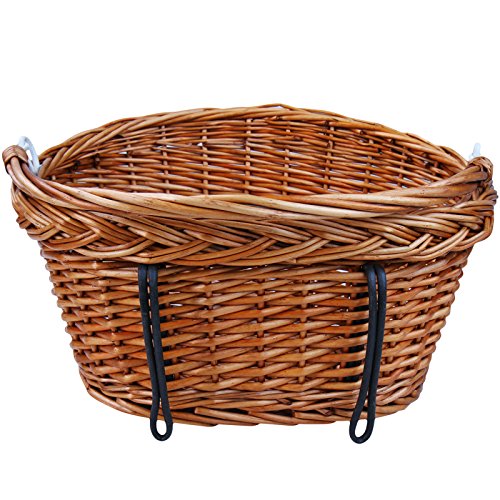 Fahrradkorb Bastkorb Fahrrad Korb geflochten Weidenkorb Fahrradzubehör Tragfähigkeit ca. 5-7 kg - 5
