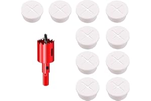 DuDuZui 10 szt. przelotek na biurko, 25 mm kabel biurkowy, osłony otworów na kable, organizacja kabla biurowego i domowego (białe, 25 mm)