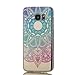 Produktbild KSHOP TPU Silikon Hülle für Samsung Galaxy S7 Edge Handyhülle Schale Etui Protective Case Cover dünn mit Drucken Muster - indische Mandala Sonne Blume Blau