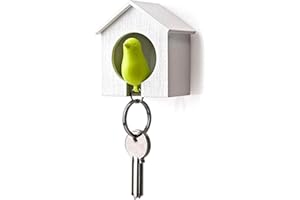 LNYMZD Bird House Key Holder, Single Bird House Keychain Wall Hook Holders, Mini Bird Nest Keychain, Anti-Lost Key Holder Whistle Key Ring Holder for Home, Key Hooks Home Storage Hooks
