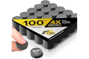 X-BET MAGNET Lot 100 pcs aimants céramique - Petit disque magnet rond 18 mm (0,709 pouce) - Ring magnet plat pour bricolage, DIY, science, loisirs - Parfait slim aimants pour réfrigérateur, tableau blanc, frigo