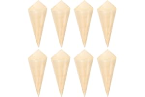 Homoyoyo 50PCS Disposable Wood Cones,5.1Inch Charcuterie Cones Holder Party Accessories for Ice Cream Appetizers Fries