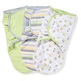 Summer Infant SwaddleMe Adjustable Infant Wrap, Busy Bees, 3 Count