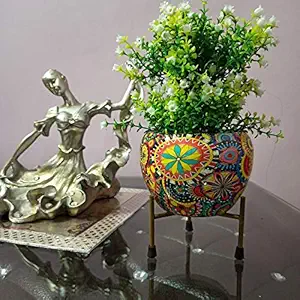 Candor Home Decors Designer Multicolor Indoor Plant Pots with Stand (Without Plant) Mid Century Decorative Pots for Indoor Plants, Metal Plant Pots for Living Room, Balcony and Garden