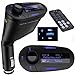 Produktbild AUDEW Drehbar FM Transmitter LCD Display Auto MP3 Player Wireless Modulator Mit Fernbedienung fuer KFZ Auto PKW LKW Car Radio SD TF Memory Card USB-Stick kompatibel mit iphone ipod mp3 player Blau licht