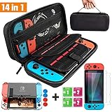 【Protección total y protector de pantalla de alta calidad】La cobertura completa HD, diseño super delgado y robusto, 9H dureza del protector de pantalla ofrece máxima sensibilidad a la pantalla táctil. Protector transparente Anti-rasguño en la parte posterior, protectores de Cobertura Completa para Joy-Con y 2 pares de protectores de gel Antideslizantes con toques de puntos para el pulgar, protección completa para su Switch durante el juego