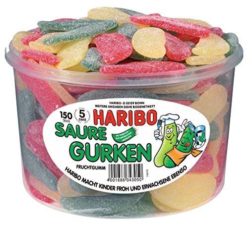 Haribo – Saure Gurken – Weingummi/Fruchtgummi – Box mit 150 Stück