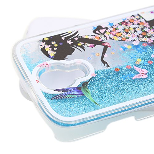 Für Samsung Galaxy S4 Hülle,Für Samsung Galaxy S4 Flüssigkeit Handyhülle,Funyye Luxus Luxuriös [Bunten Muster] Liebe Herzen Star Fließt Treibsand Durchsichtige Handytasche Glänzend Glitzer Diamond Diamant Fließen Flüssig Flüssigkeit Handyhülle Handy Hülle Case Tasche Crystal Case Durchsichtig Schutzhülle Etui Bumper Für Samsung Galaxy S4 + 1 x Frei Displayschutzfolie – Blau Glitter,Rock Mädchen - 4
