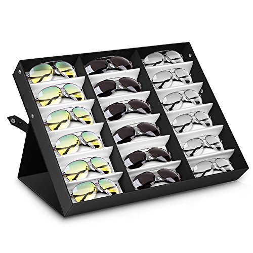 amzdeal® Brillen Display Brillen Koffer (für 18 Brillen)