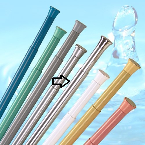 QUALITATIVE DUSCHVORHANGSTANGE 75 - 120 cm ALU SILBER DUSCHSTANGE! SPRING SHOWER ROD!