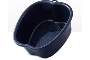 ALINILA Large Foot Bath spa Bowl, Thick Sturdy Plastic Foot Basin for Pedicure, Detox and Massage, Perfect to Soak Your Feet Toe Nails and Ankles (Black)