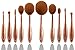 Neverland 10PC/Set Soft Oval Toothbrush Eyebrow Eyeliner Foundation Blush Lip Brushes Kit With Box UK Stock Rose Gold