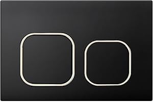 Mendorio Placca di Comando WC, Compatibile con Geberit Sigma, UP300 e UP320, Nera OpacoPiastra Doppio Scarico, Dimensioni 243×163 mm, Completa di Set di Leve di Scarico e Telaio di Montaggio(Nero).