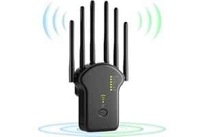 GUHUASHI 2024 Nuevo Amplificador Señal WiFi 1200Mbps, Repetidor WiFi Dual 2.4GHz y 5GHz Inalámbrico con 6 * 3 dBi Antenas, WPS,Puerto Ethernet, Modo Ap/Repetidores/RouterCompatible con Todos los Routers