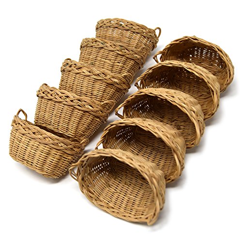 10er Set Miniatur Weidenkörbchen, handgefertigter Flechtkorb ca. 6 cm Durchmesser - 2
