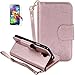 Produktbild ISENPENK Samsung Galaxy S4/i9500 Flip Case,Original Flip Bookstyle Cover Wasserdicht Shockproof Anti Slip Protection Multifunktions Leather Case Wallet Hülle,Mädchen Vögel und Katze Print Muster Pattern Wallet Case mit Intern Karte Schlitz,Anti-Sturz Stoßfest Stoßdämpfend Triangle Hemming Wallet Tasche,Magnetic Closure Schutzhülle mit Standfunktion Handy Gürtel für Samsung Galaxy S4/i9500 5.0Zoll-[rosegold]+Panzerglas Folie/Schutzfolie/Displayschutzfolie