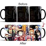 One Piece Coffee Tasses Changement de couleur tasse de thé Luffy Zoro Anime Nouveauté De Bande Dessinée Pour Cadeaux Fête D'anniversaire Plusieurs Styles