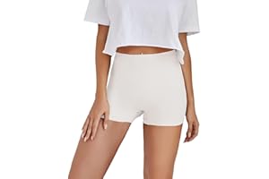 PRONTIADUSCIRE Culotte Donna Contenitiva Leggins Corti Donna Bianchi Pantaloncini con Cavallo di Puro Cotone Culotte Pantaloni Vita Alta Senza Cuciture Elasticizzate Shorts