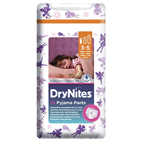 DryNites Pyjama Pants for Girls - Age 3-5 (16-23 kg), 10 x 3 Packs (30 Pants)
