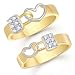 V. K. Jewels Love Lock Gold And Rhodium Plated Couple Rings RS.282.00