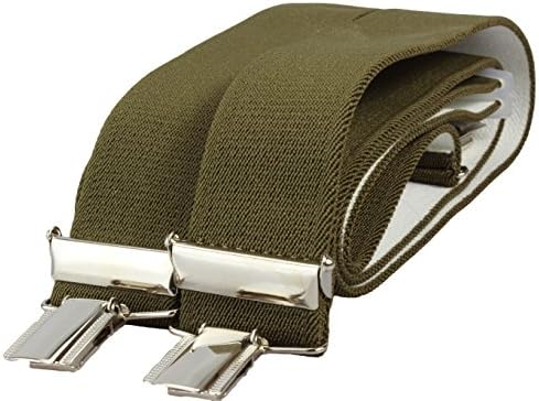 Braces with 4 clips in oliv with strong clips 3,5cm wide for women and men | Made in Germany